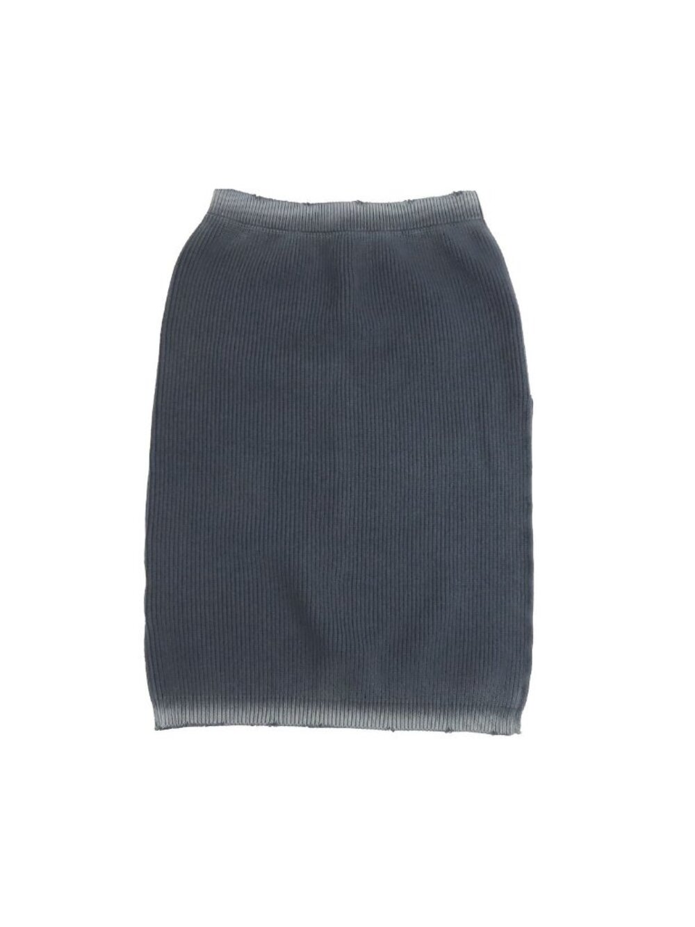Miu Miu Knit Skirt Navy Cotton Logo Distressed 38